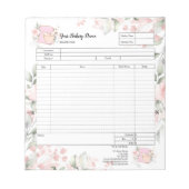 ケーキ屋さん用ミキサー注文フォーム 花 ノートパッド (正面)