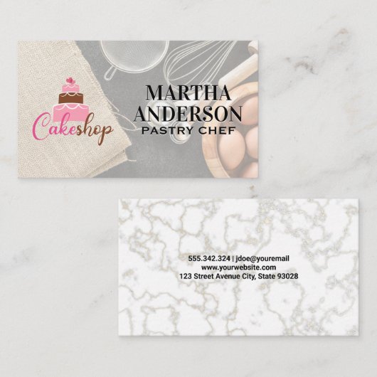 ケーキ屋 | ベーキングの材料とツール 名刺 (正面/裏面)