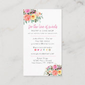 ケーキ屋、ペストリー、ベーカリー、クッキーデコレーター  名刺 (裏面)