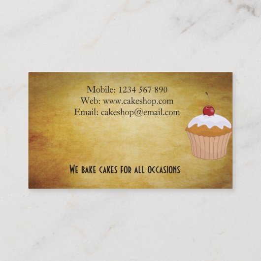 ケーキ屋 名刺 (裏面)