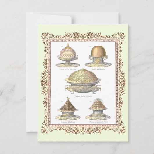 ケーキ料理シェフの学校卒業 招待状 (正面)