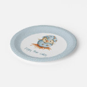 ケーキ楽しむベビー鳥ハッチブルーエッグ紙 ペーパープレート (アングル)