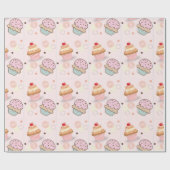 ケーキ模様 ラッピングペーパー (フラット)