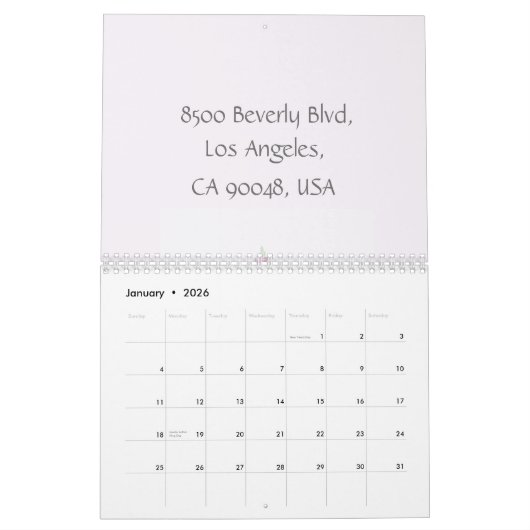 ケーキ水彩事業 カレンダー (1月 2026)