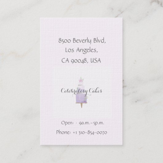 ケーキ水彩名刺 名刺 (裏面)