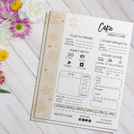 ケーキ注文型枠ベーカリースモールビジネス結婚ズケーキ チラシ