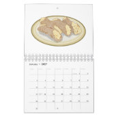 ケーキ漫画イラストレーション カレンダー (1月 2027)