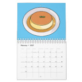 ケーキ漫画イラストレーション カレンダー (2月 2027)