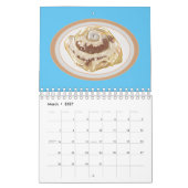 ケーキ漫画イラストレーション カレンダー (3月 2027)