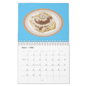 ケーキ漫画イラストレーション カレンダー (3月 2026)