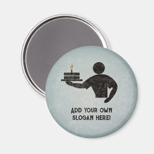 ケーキ焼いた – スチールメタル効果に独自の文字を追加 マグネット (正面/裏面)