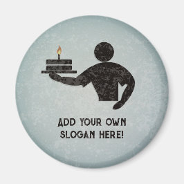 ケーキ焼いた – スチールメタル効果に独自の文字を追加 マグネット