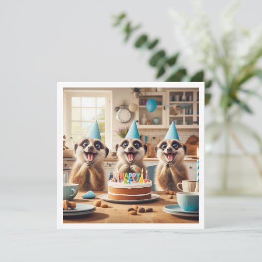 ケーキ祝と盛り上がったメルカツの誕生日 招待状 (スタンド正面)