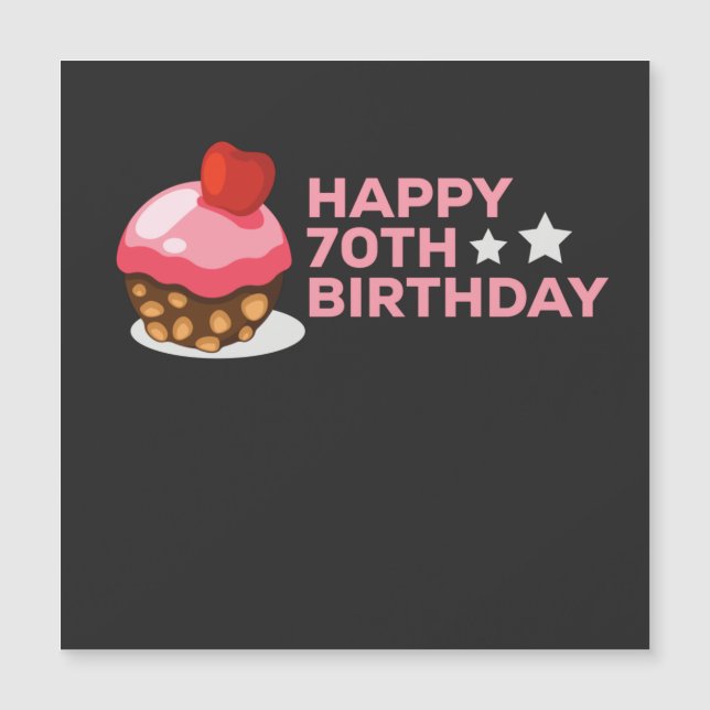 ケーキ祝付き70歳の誕生日デザイン (正面)