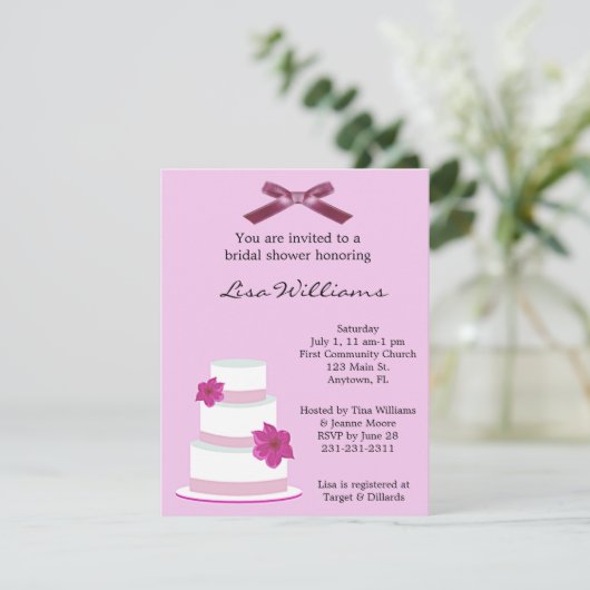 ケーキ結婚のブライダルシャワーの招待 招待状 (スタンド正面)