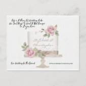 ケーキ結婚の日付おもしろいの変更が延期 ポストカード (正面)