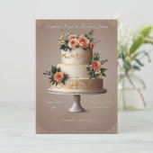 ケーキ結婚を思い出す結婚日 招待状 (スタンド正面)