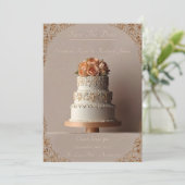 ケーキ結婚を思い出す結婚日 招待状 (スタンド正面)