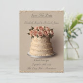 ケーキ結婚を思い出す結婚日 招待状 (スタンド正面)