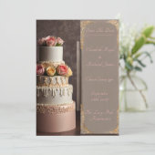 ケーキ結婚を思い出す結婚日 招待状 (スタンド正面)