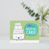ケーキ結婚を食べよう!おもしろい結婚発表 案内ポストカード (スタンド正面)
