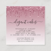 ケーキ結婚グリッタードリップブルゴーニュベーカリー スクエア名刺 (裏面)