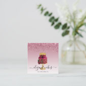 ケーキ結婚グリッタードリップブルゴーニュベーカリー スクエア名刺 (スタンド正面)