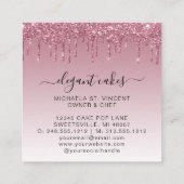 ケーキ結婚グリッタードリップブルゴーニュベーカリー スクエア名刺 (裏面)