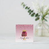 ケーキ結婚グリッタードリップブルゴーニュベーカリー スクエア名刺 (スタンド正面)