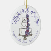 ケーキ結婚ブライダルシャワー記念日 セラミックオーナメント (右)