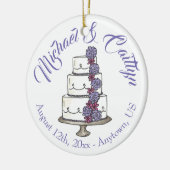 ケーキ結婚ブライダルシャワー記念日 セラミックオーナメント (左)