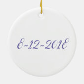 ケーキ結婚ブライダルシャワー記念日 セラミックオーナメント (裏面)