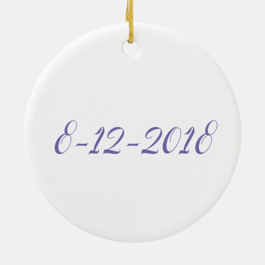 ケーキ結婚ブライダルシャワー記念日 セラミックオーナメント (裏面)