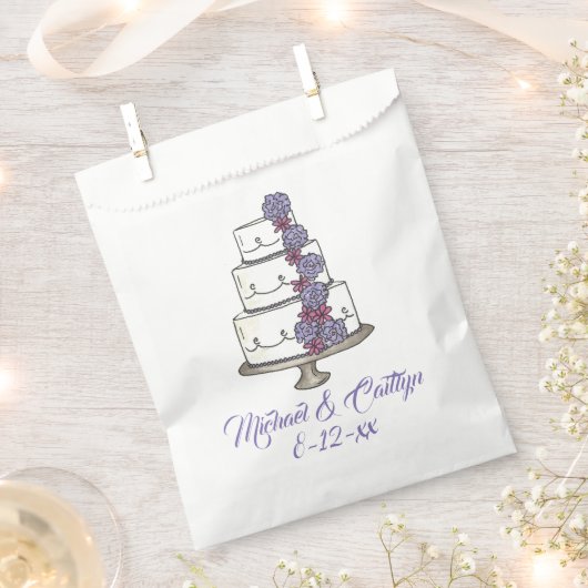 ケーキ結婚ブライダルシャワー記念日 フェイバーバッグ (クリップ留めされた状態)