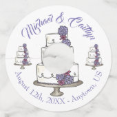 ケーキ結婚ブライダルシャワー記念日 ワイングラスタグ (正面)