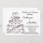 ケーキ結婚リハーサルディナー招待状 招待状 (正面/裏面)