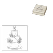 ケーキ結婚ングウッド ラバースタンプ (押印)