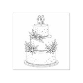 ケーキ結婚ングウッド ラバースタンプ (インプリント)
