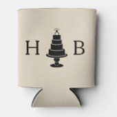 ケーキ結婚ングモノグラム 缶クーラー (正面)