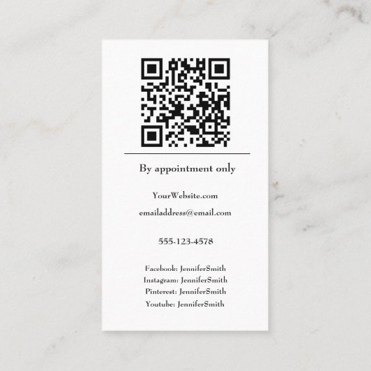 ケーキ結婚ーデザイナーエレガントベーカリーカスタム 名刺 (裏面)