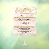 ケーキ結婚ー切り出し金ゴールドグリッターイベントプランナー ウィンドウサイン (シート3)