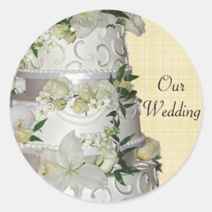 ケーキ結婚ー封筒用シールシール ラウンドシール