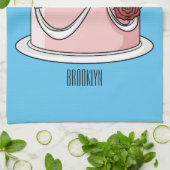 ケーキ結婚ー漫画イラストレーション キッチンタオル (折り畳み)