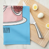 ケーキ結婚ー漫画イラストレーション キッチンタオル (四つ折り)