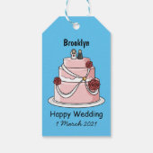 ケーキ結婚ー漫画イラストレーション ギフトタグ (裏面)