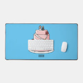 ケーキ結婚ー漫画イラストレーション デスクマット (キーボード&マウス)