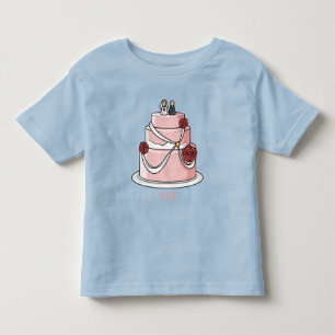 ケーキ結婚ー漫画イラストレーション トドラーTシャツ