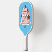 ケーキ結婚ー漫画イラストレーション ピックルボールラケット (左)
