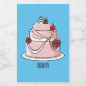 ケーキ結婚ー漫画イラストレーション フードラベル (シングルラベル)