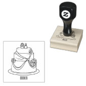 ケーキ結婚ー漫画イラストレーション ラバースタンプ (押印)